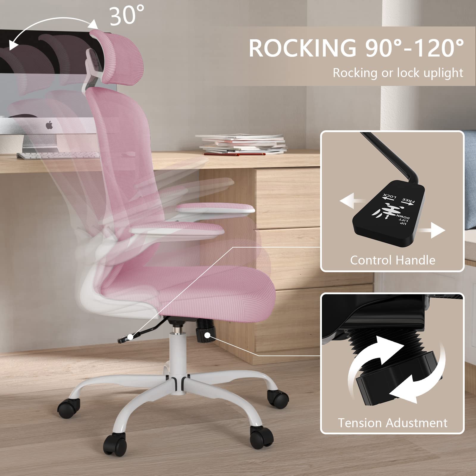 High Back Ergonomic Mesh Office Chair with Adjustable Lumbar Support