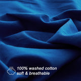 SunStyle Home 100% Cotton Duvet Cover Set Breathable Soft King Navy Blue Duvet Cover 3 Pieces Bedding Set with Buttons Closure Comforter Cover Set (1 Duvet Cover +2 Shams)