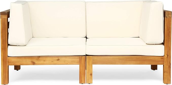 Great Deal Furniture GDFStudio Outdoor Sectional Loveseat Set