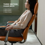 Executive Leather Office Chair - High Back Ergonomic Swivel Chair with Headrest