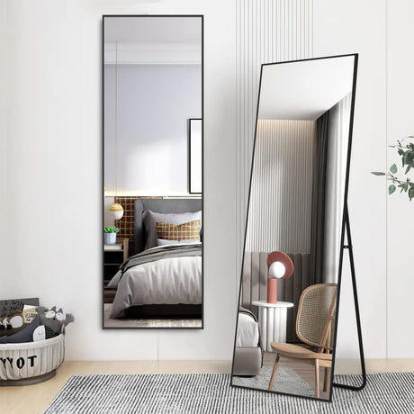 Full Length Mirror, 59x16 Inch Aluminum Alloy Frame Large Wall Mirror, Vanity Mirror