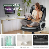 Big and Tall Office Chair 500lbs - Heavy Duty High Back Leather Desk Chair