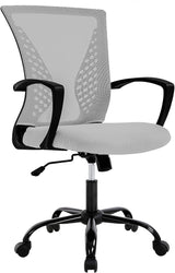 Office Chair Desk Chair Computer Chair Ergonomic Chair Adjustable Executive Mesh Mid Back with 360 Degree Swivel Wheels Lumbar Support Armrest (Black)