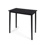 Teresa Outdoor Minimalist Acacia Wood Rectangle Bar Table Dark Gray
