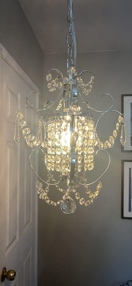 Plug in Chandelier Hanging Light Fixture with 14.27 Ft Hanging Cord and On/Off Switch