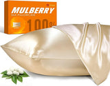 100% Mulberry Silk Pillowcase for Hair and Skin, 22 Momme Natural Silk Pillow Case