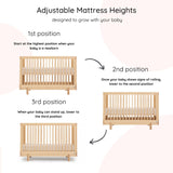 4-in-1 Convertible Crib to Toddler Bed and Floor Bed – Modern Wooden Crib