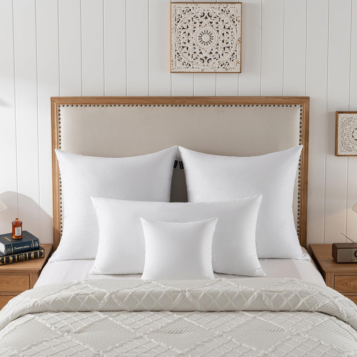 Goose Feathers and Down Pillows, Cotton Cover, Bed Sleeping Hotel Collection Pillows