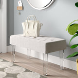 Ella Glitz Acrylic Leg Bench, 35"Wx17"Dx18"H