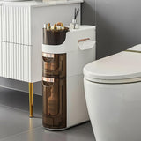 4-Tiers Slim Bathroom Storage Cabinet, Waterproof Narrow Storage Cabinet