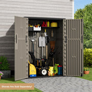 Outdoor Vertical Storage Shed,57 Cu.ft Outdoor Storage Cabinet Waterproof