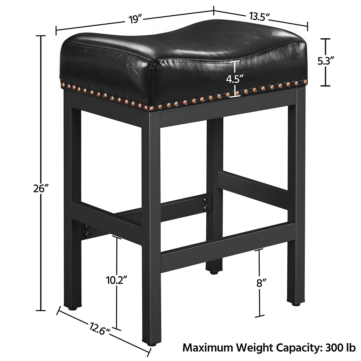 Bar Stools Set of 2 Counter Height Bar Stools Leather Saddle Stool Kitchen Stools