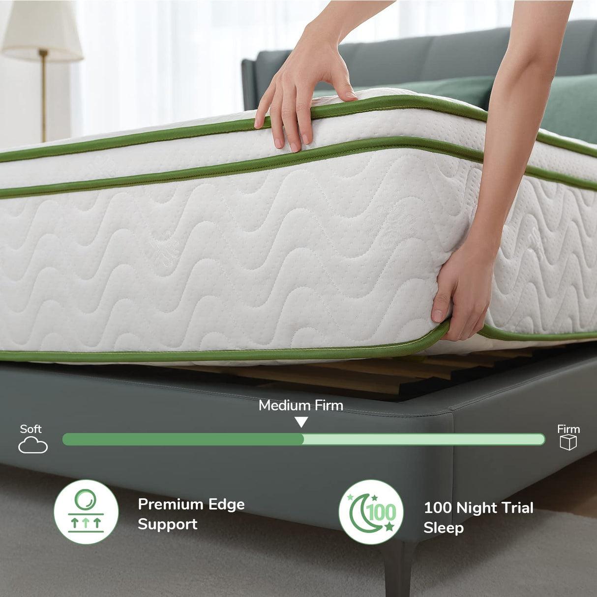 Queen Mattress, 12 Inch Hybrid Mattress with Gel Memory Foam & Pocketed Coil