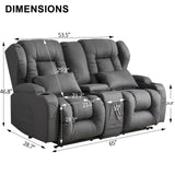 RV Loveseat Recliner | Manual Reclining Loveseat Sofa | Wall Hugger Recliners RV Couch