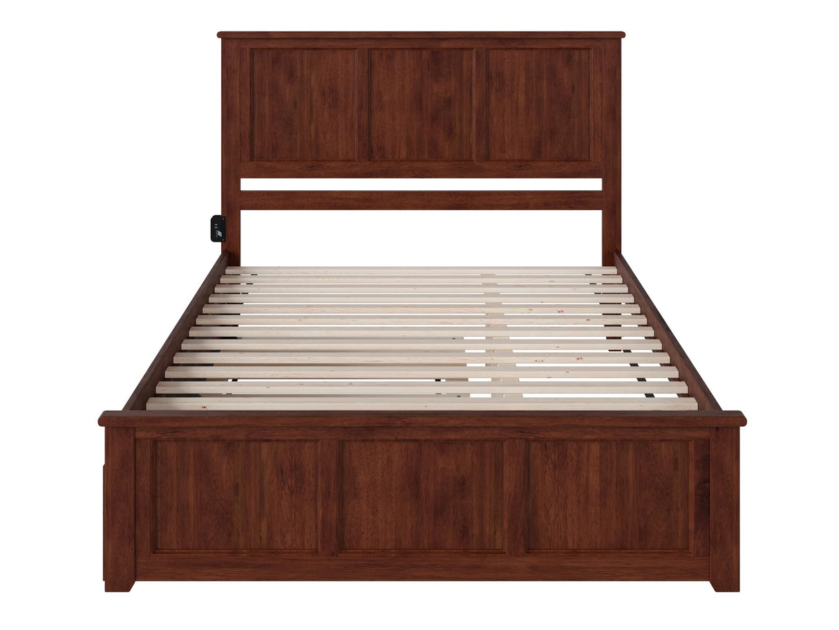 Madison Queen Platform Bed with Matching Footboard and Turbo Charger