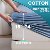 Extra Deep Pocket Queen Sheets 18-24 Inch-1000 Thread Count Egyptian Cotton Sheet Set