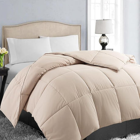 All Season Full Size Soft Quilted Down Alternative Comforter Reversible Duvet Insert with Corner Tabs,Winter Summer Warm Fluffy,