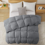 White Feather Down Comforter Duvet Insert All Warmth Levels Dark Gray Heavy Weight Full - Queen