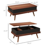 Lift Top Coffee Table with Hidden Compartment, 39.25" Wooden Center Table