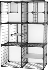 Wire Grid Storage Shelves, Stackable 6 Cube Storage Shelf, Closet Organizer, Metal Shelving Unit, Bookcase Bookshelf, Black