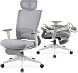 Foldable Office Chair with Foot Rest, Ergonomic Office Chair with Adjustable