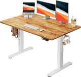 Electric Standing Desk, 48" x 24" Whole Piece Desktop, Adjustable Height Computer Desk, 4 Height Memory Settings, Sit Stand Up Desk for Home Office, White