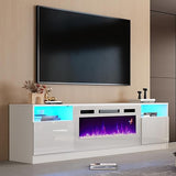 Fireplace TV Stand with 36" Electric Fireplace, LED Light Entertainment Center,