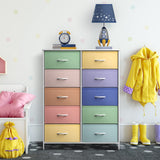 Kids Dresser with 10 Drawers - Storage Unit Organizer Chest for Clothes - Bedroom