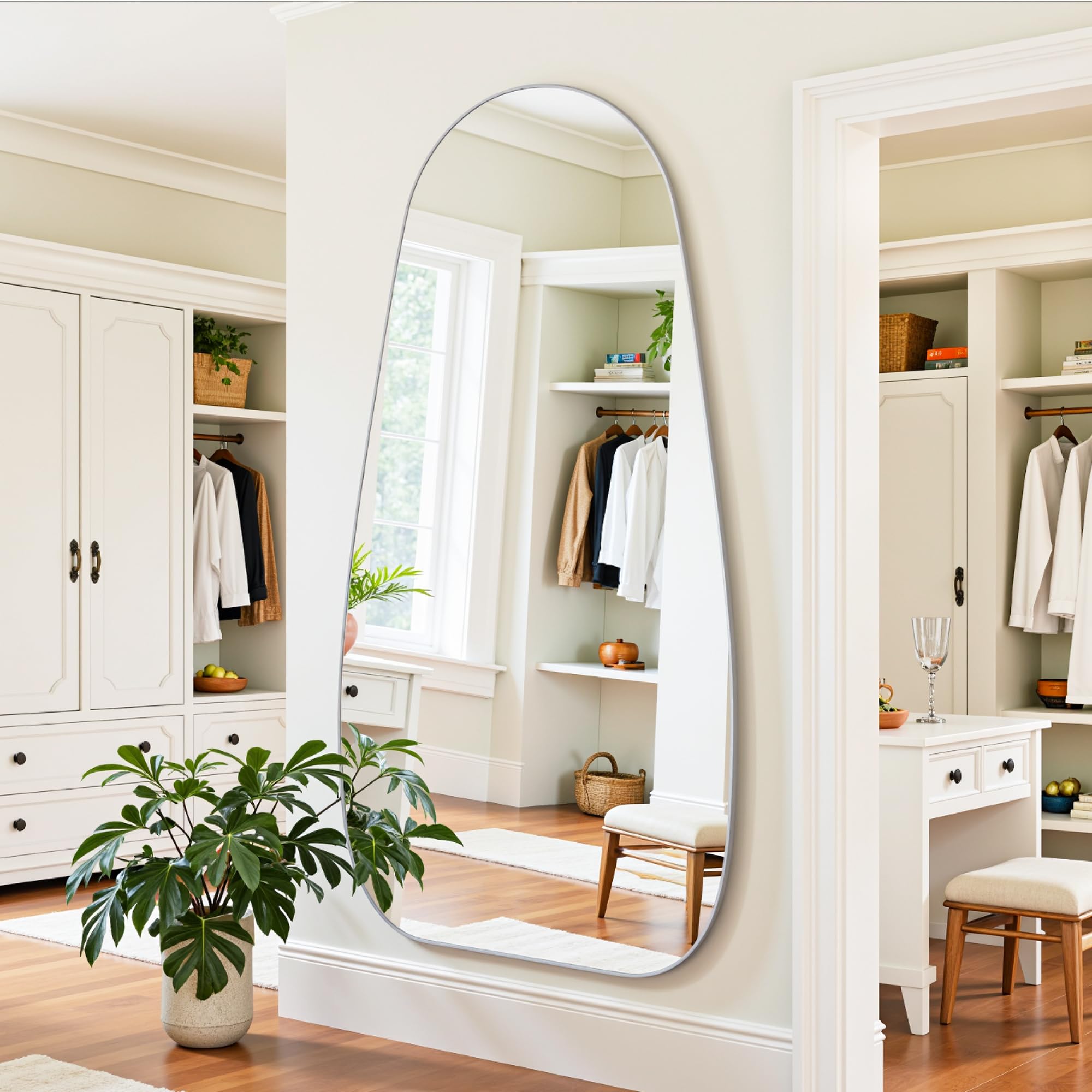 68×26 Teardrop Floor Mirror with Stand