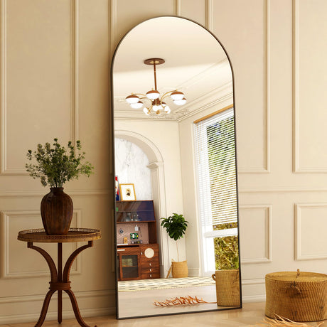 76"x34" Arched Full Length Mirror Free Standing Leaning Mirror Hanging Mounted