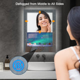 24x32 Inch Smart Bathroom Vanity Mirror with Touch Screen & LED Lighting