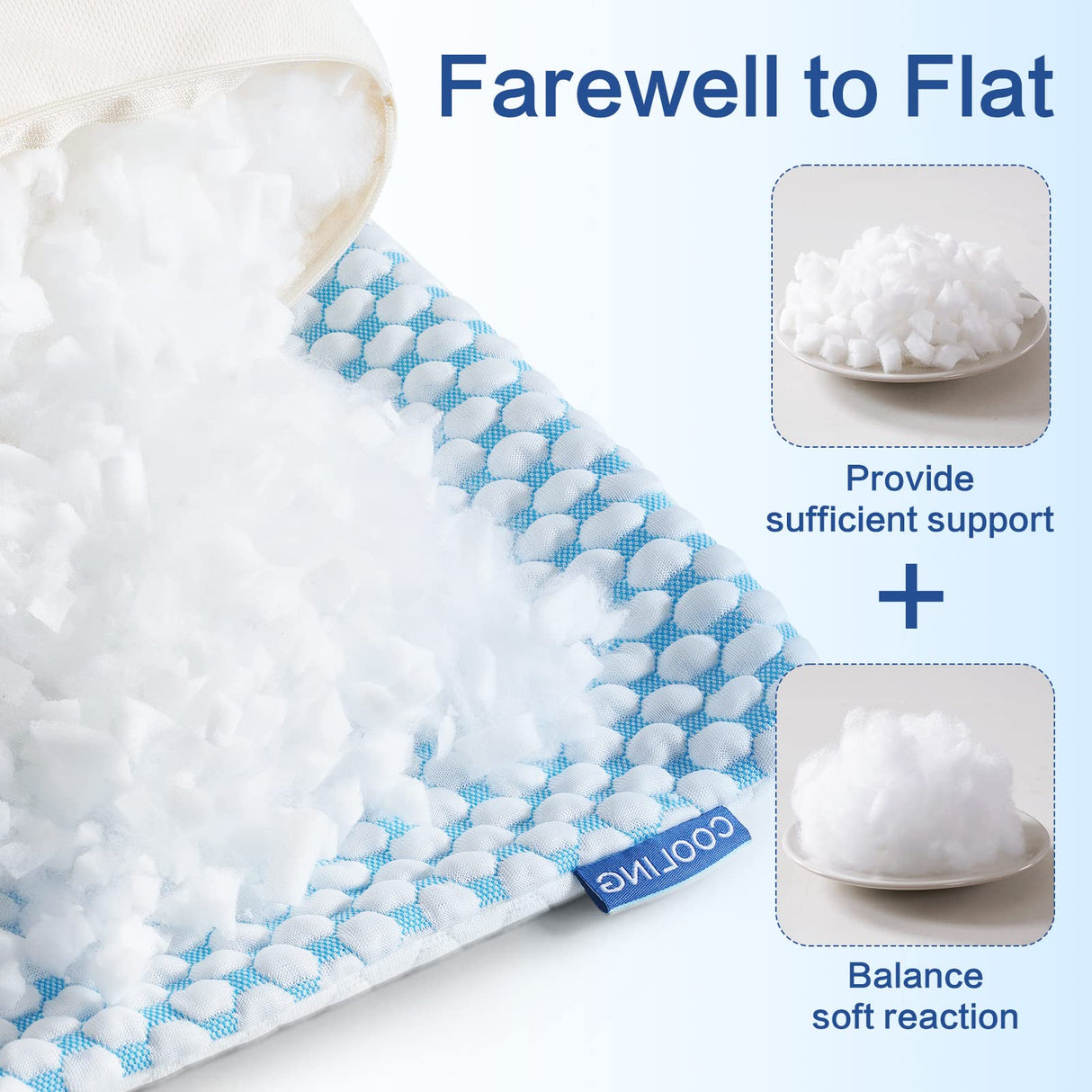 Firm Pillow Shredded Memory Foam(Adjustable Loft), Cooling Breathable