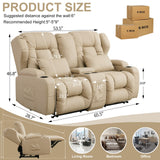 67" RV Loveseat Recliner Double Recliner RV Sofa & Console | Wall Hugger Reclining