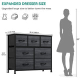 Dresser TV Stand, Dresser for Bedroom, Fabric Dresser with 7 Drawers, Furniture Storage