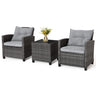 Wicker Patio Furniture Sets - 3 Pieces Rattan Sofa Set