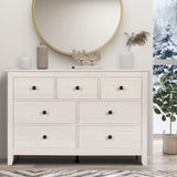 Dresser and Nightstand Set - 3 Pieces Bedroom Set with 7 Drawer Dresser and 1 Drawer