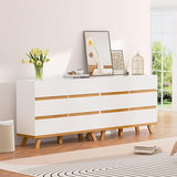 White 6 Drawer Dresser for Bedroom, Modern Wooden Storage Organizer