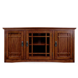 82350 Solid Wood Mission Oak Three Door TV Stand For 55" TVs Universal TV Console