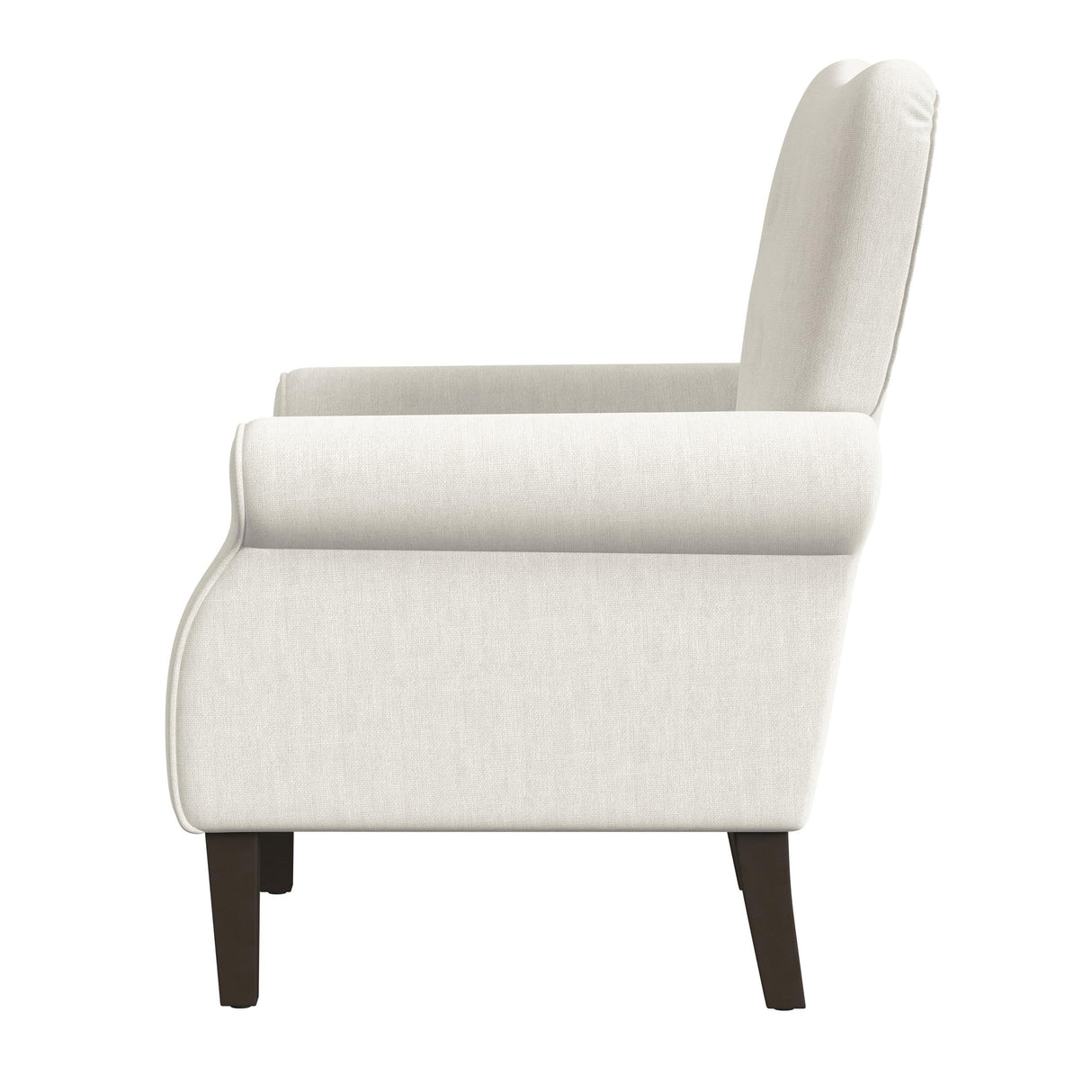 Upholstered Rolled Arm Wingback Accent Chair | Accent Chairs for Living Room & Bedroom | Decorative Home Furniture - Cream