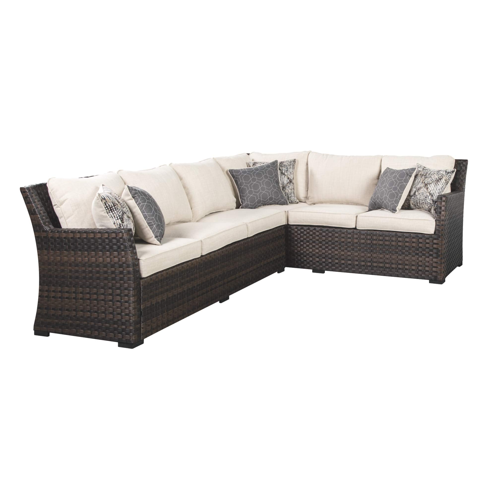 Outdoor Easy Isle Wicker Sofa Sectional, Beige