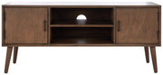Home Collection Sorrel Mid-Century Brown 2-Door 1-Shelf Media 50-inch Flatscreen
