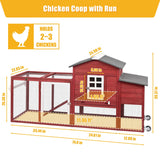 Wooden Chicken Coop Cage Outdoor Indoor Hen House