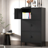 Metal Locker Storage Cabinet with 6 Doors and 4 Shelves，56.6" Tall Steel Office Storage