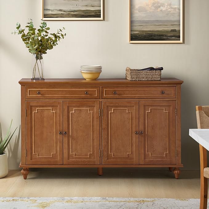 Sideboard Storage Cabinet, Farmhouse Sideboard, Traditional 58'' Sideboard, Sideboard