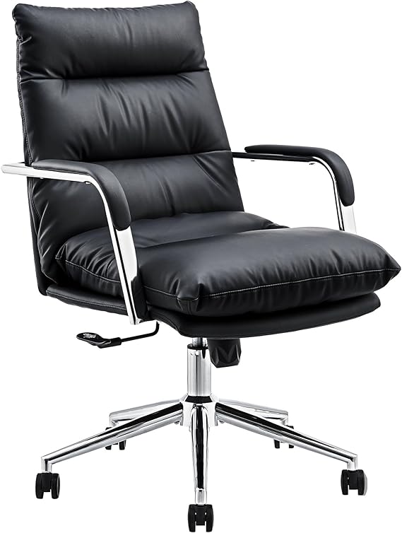 Executive Gold Office Chair - Leather Desk Chair with Armrests