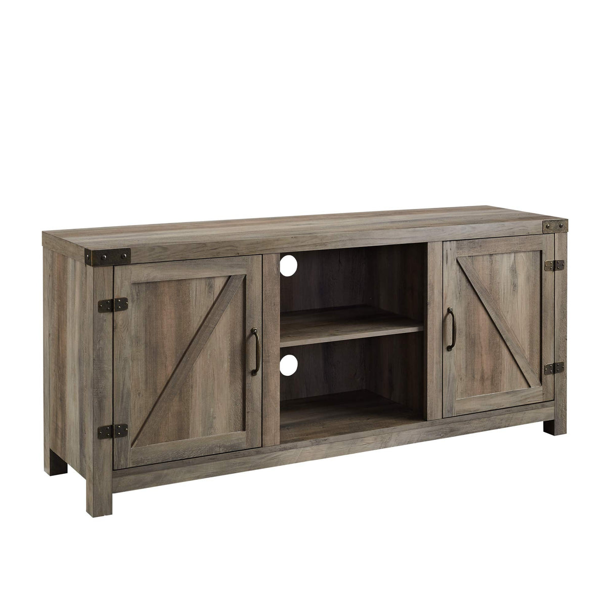 Georgetown Modern Farmhouse Double Barn Door TV Stand for TVs up to 65 Inches