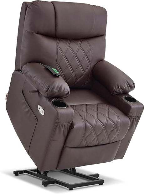 Small Size Power Lift Recliner Chair Sofa with Massage and Dual Heating, Adjustable