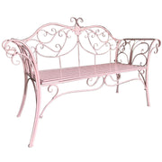 52" Patio Garden Bench, Outdoor Retro Park Benches, Metal Bench Chair 2 Seaters