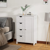 Bathroom Storage Cabinet, Side Free Standing Organizer with Large Space and Adjustable