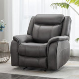 Leather Massage Recliner Chair with Heat Vibration and Overstuffed Arm